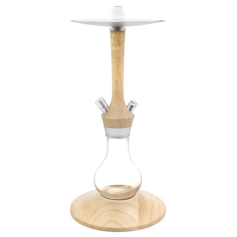 MOB Revo Wooden One Hose Hookah | 23 inch | Tan and Silver product image